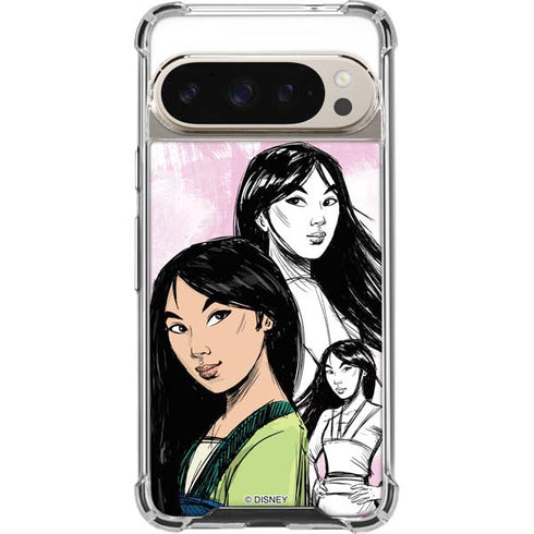 Disney Princess Mulan Sketch Pixel 9/9 Pro Clear Case